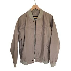 Vintage Windbreaker Harrington Bomber Jacket Tan Khaki Full Zip Mens Large